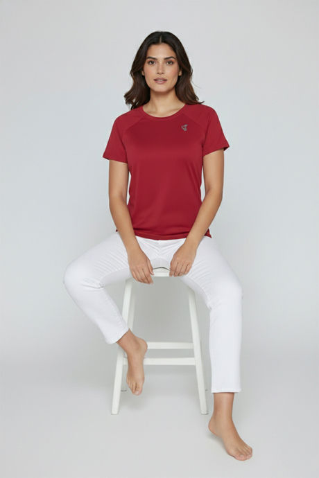 Zelocity Quick Dry Relaxed Top - Deep Claret — image 6